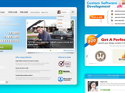 web & lading pages for witmart home page landing page web design