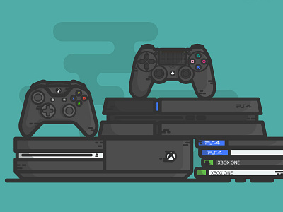 Xbox ONE & PS4 games icon illustration ps4 vector video xbox