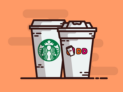 Starbucks or Dunkin'? coffee icon illustration illustrator starbucks vector
