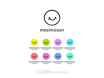 Mesimooon Logo - Happy Colors handmade logo mesimooon