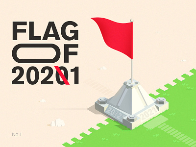 Flag of 2021 2.5d design exercise illustration isometric target vector