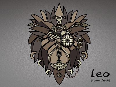 Leo constellation coolness leo lion mechanical parts metal rivet steam steam punk steampunk vector