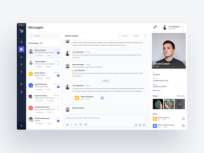 UI Exploration - Customer Desk Management app application chat customer customer desk customer desk management dashboad design management messages messenger ui ux web