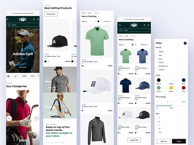 Clarkes Golf Shops Responsive app dashboad ecommerce golf golf shop marketplace mobile responsive mobile view sport ui website website responsive
