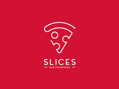 Slices San Francisco branding branding design clean identity logo pizza simple slices vector