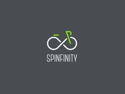 Spinfinity bicycle bike brand cycle design fitness gym identity infinity logo marque simple spin symbol