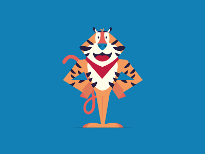 Tony the Tiger cartoon cereal character character design flat illustration illustrator kelloggs tiger tony tony the tiger vector
