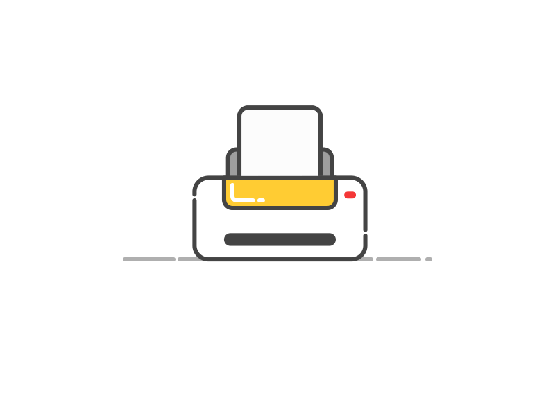 Motion of printer animation gif icon line art motion printer