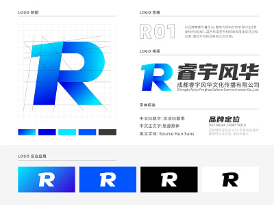 Brand logo: RYFH blue brand design gradient logo vector visual identity