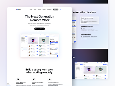 Landing Page for Teracy.io clean creative design landing page messenger simple tech technology ui user interface web web design website website design work from home