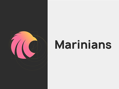 Marinians Logo branding clean cleanlogo creative design eagle gradient icon illustration logo simple typography vector