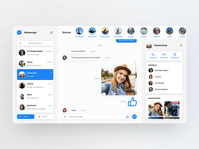 Messenger Redesign design messenger minimalist redesign redesign concept revamp ui ux ui ux design web web design xd