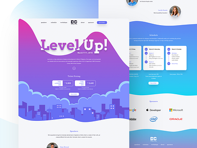 Event's Full Landing Page color creative design designer event website gradient homepage homepage design landing page vector web web design