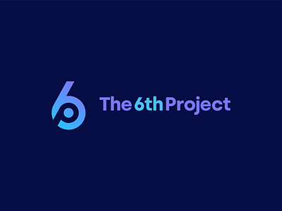 The 6th Project app blue branding clean cleanlogo contrast creative design designer flat gradient icon illustration logo material simple type typography vector