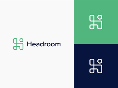 Logo for Headroom blue clean cleanlogo creative design designer flat green icon line logo material simple vector