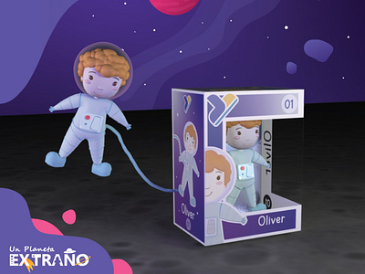 Oliver - Un Planeta Extraño 3d 3d model 3dsmax action figure austronaut box children doll floating funko helmet kid planet space story storybook tale toy toybox