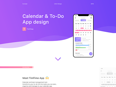 Calendar & To-Do App Design app design figma figmadesign illustrator photoshop ui ux