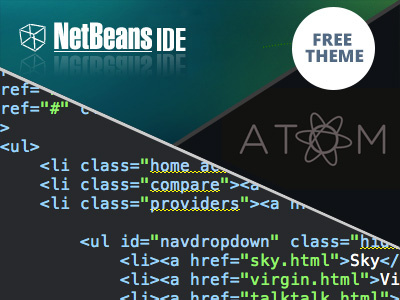 Free Netbeans theme to look like Githubs "Atom" atom css download editor free freebie github html ide netbeans php theme