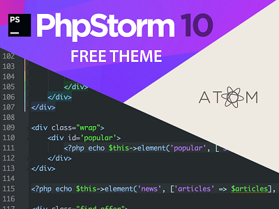 Free PhpStorm Atom Theme