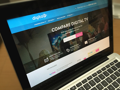 Digital TV broadband compare design digital packages redesign tv web website