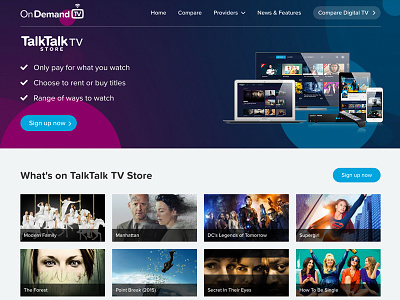 OnDemand TV comparison website compare first mobile ondemand tv web design website