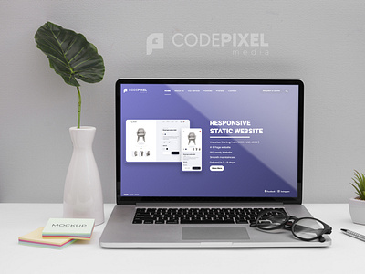 Codepixel Media website mockup branding design logo ui ux web web design website website concept