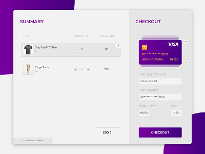 Credit Card Checkout - DailyUI002 checkout creditcardcheckout daily 100 dailychallenge dailyui 002 dailyuichallange ui