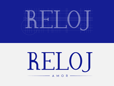 RELOJ custom font goldenratio logo vector