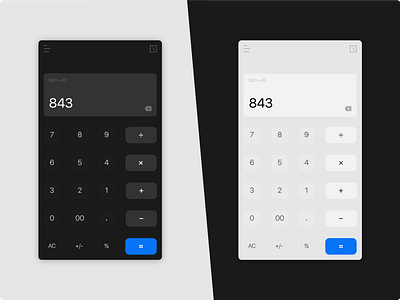 Daily UI 004 calculator daily 100 dailychallenge dailyuichallange dark theme design light theme ui