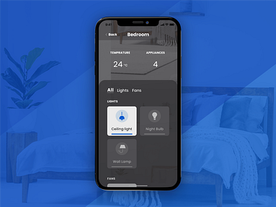 Smart Home - Bedroom appdesign daily 100 dailychallenge dailyui021 dailyuichallange design iosdesign ui uidesign