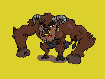 Demi God bull cartoon character characterquest demigod design