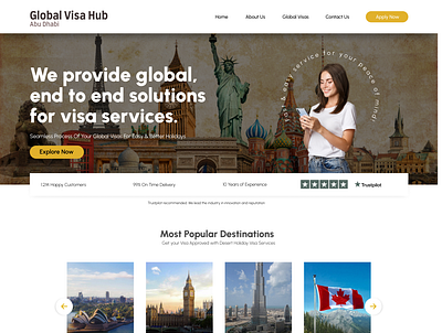 Global Visa Hub - Abu Dhabi Website UI abudhabi design uae ui ux visapage webdesign