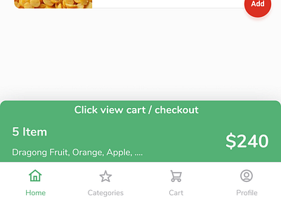 Showing Cart Items cart checkout ecommerce app product listing