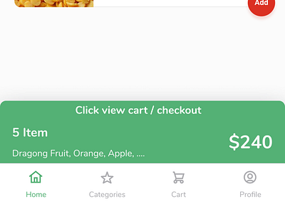 Showing Cart Items cart checkout ecommerce app product listing