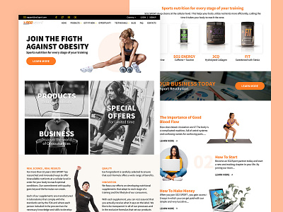 Sports Nutrition design flat ui web