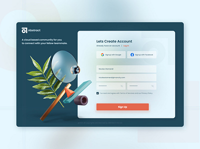 Abstract Signup Page creativity design ui ux