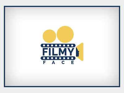 Filmy face logo creativity design flat illustration logo logo design vector