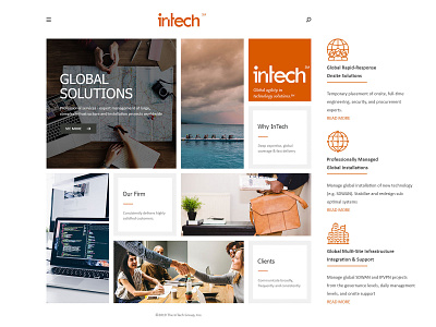 Intech website adobe photoshop creative creativity design flat ui ux web website design