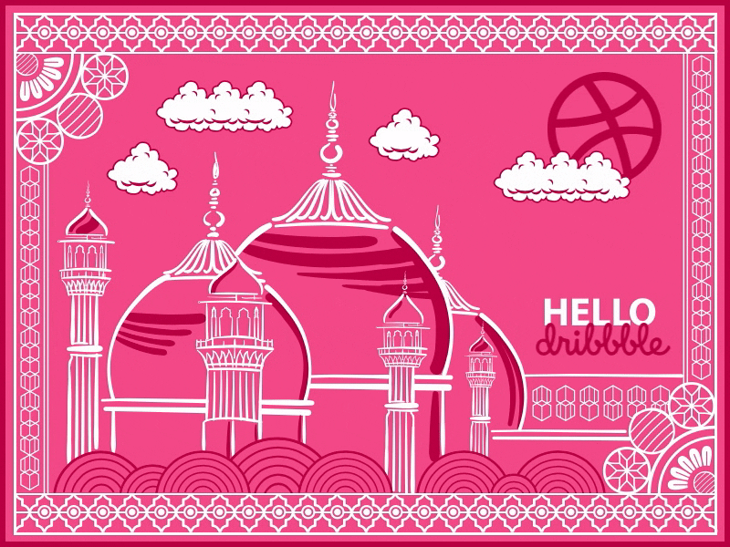 Hello Dribbble! debut desi heritage illustration lahore mughal oriental pakistan super mario