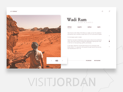 Visit Jordan - Wadi Rum clean desert layout minimal tourism travel ui ux wadi rum web