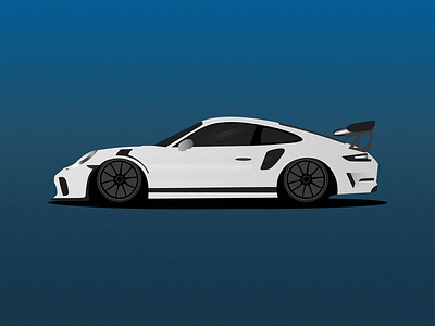 Porsche 911 gt3 rs design graphic icon illustration illustrator logo ui vector web