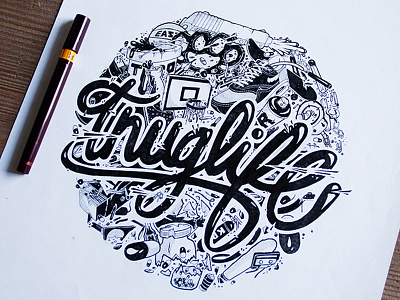 Thuglife. illustration logotype typography