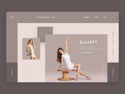 Monarch Co. brown clothes creative design fashion homepage modern ui ux web webdesign