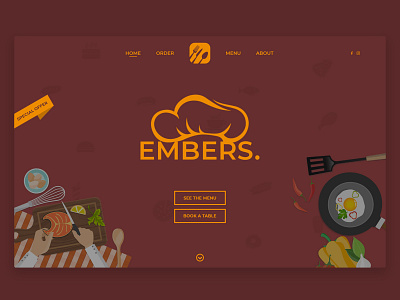 Embers. design food food app graphic homepage modern restaurant restaurant design restaurants ux ui web