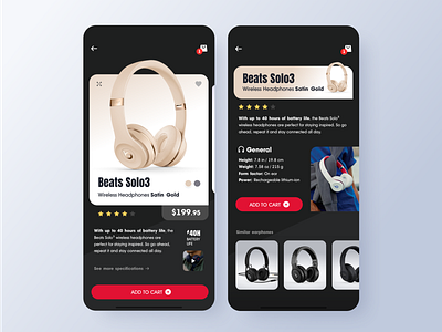 Concept Design - Headphones Mobile App app design apple beats design headphones home app icon ios ios app iphonex minimal minimalist shop app shopping typography ui ui design uiux ux design uxdesign