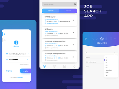 job search app app appscreen design mobile design revamp ui ui ux ui design user interface