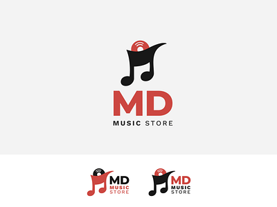 music store logo branding design illustration logo