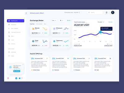 Dashboard page light theme