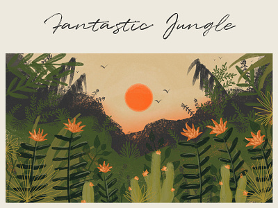 Dribble botanical design illustration illustrator jungle krita photoshop