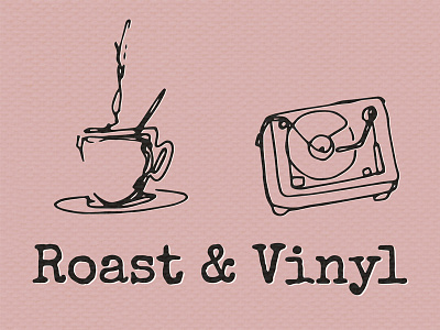 Roast & Vinyl drawing fineliner illustration illustrator line lineart linedrawing logo typgraphy vintage
